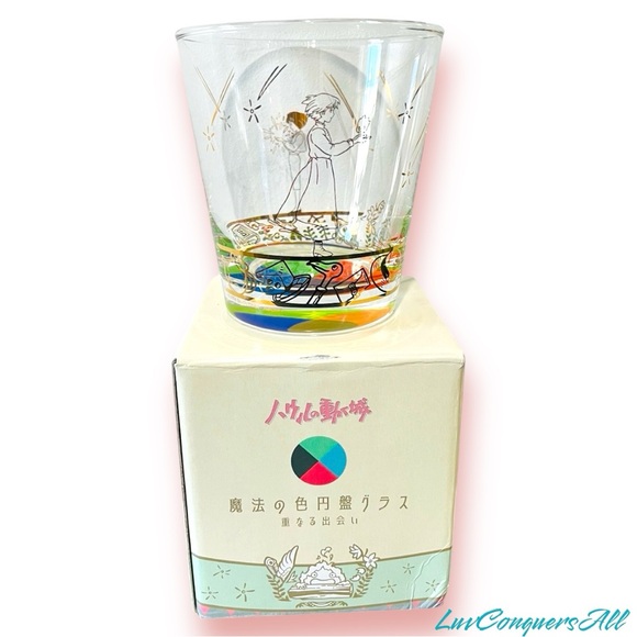 Firm! Studio Ghibli Howl's Moving Castle Gold Icons Glass Cup - Picture 2 of 10